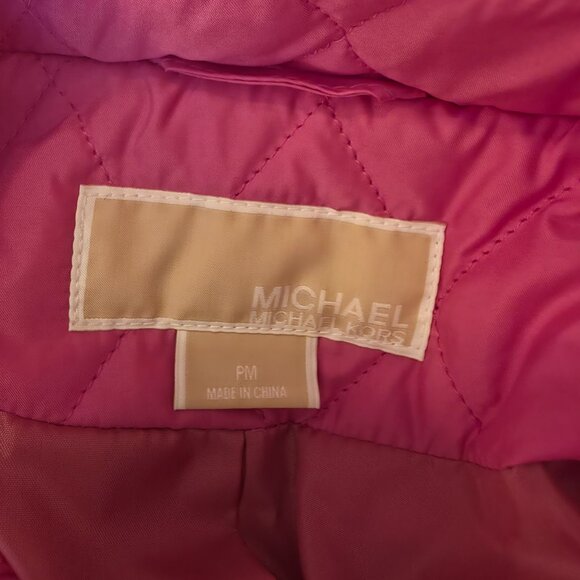 Michael Kors Quilted Fuchsia Pink Jacket - NWT - Petite M - Picture 2 of 12